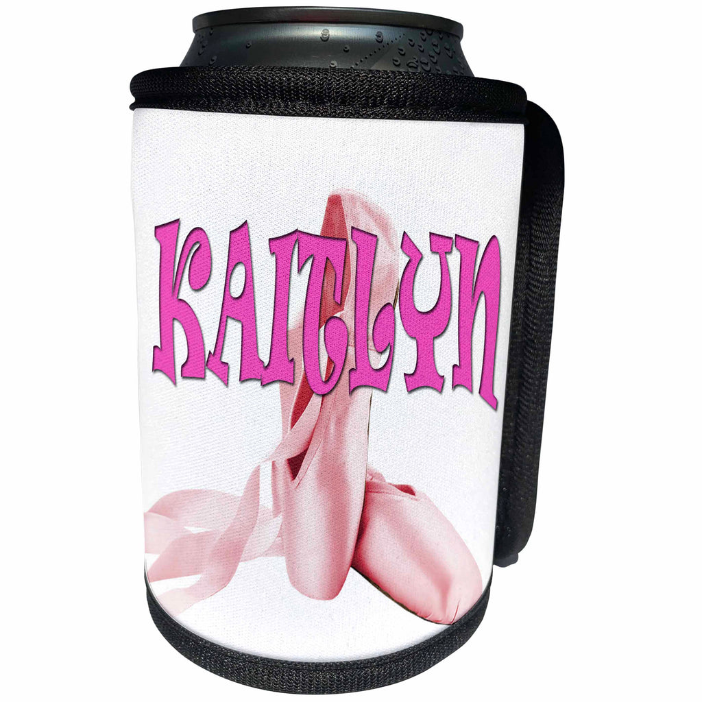 3dRose RinaPiro Kids - Kaitlyn. Pink ballet shoes. - Can Cooler Bottle Wrap (cc_268782)