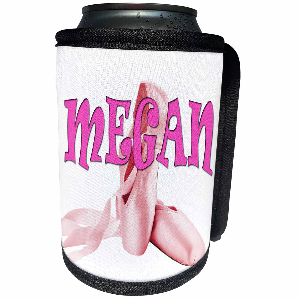 3dRose RinaPiro Kids - Megan. Pink ballet shoes. - Can Cooler Bottle Wrap (cc_268787)