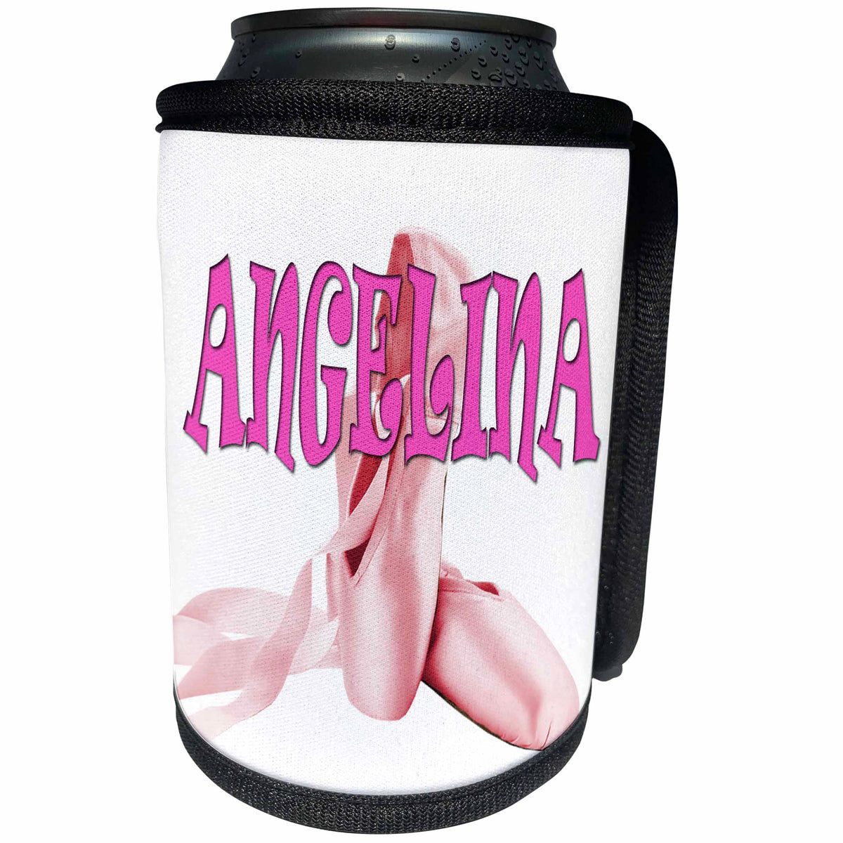 3dRose RinaPiro Kids - Angelina. Pink ballet shoes. - Can Cooler Bottle Wrap (cc_268789)