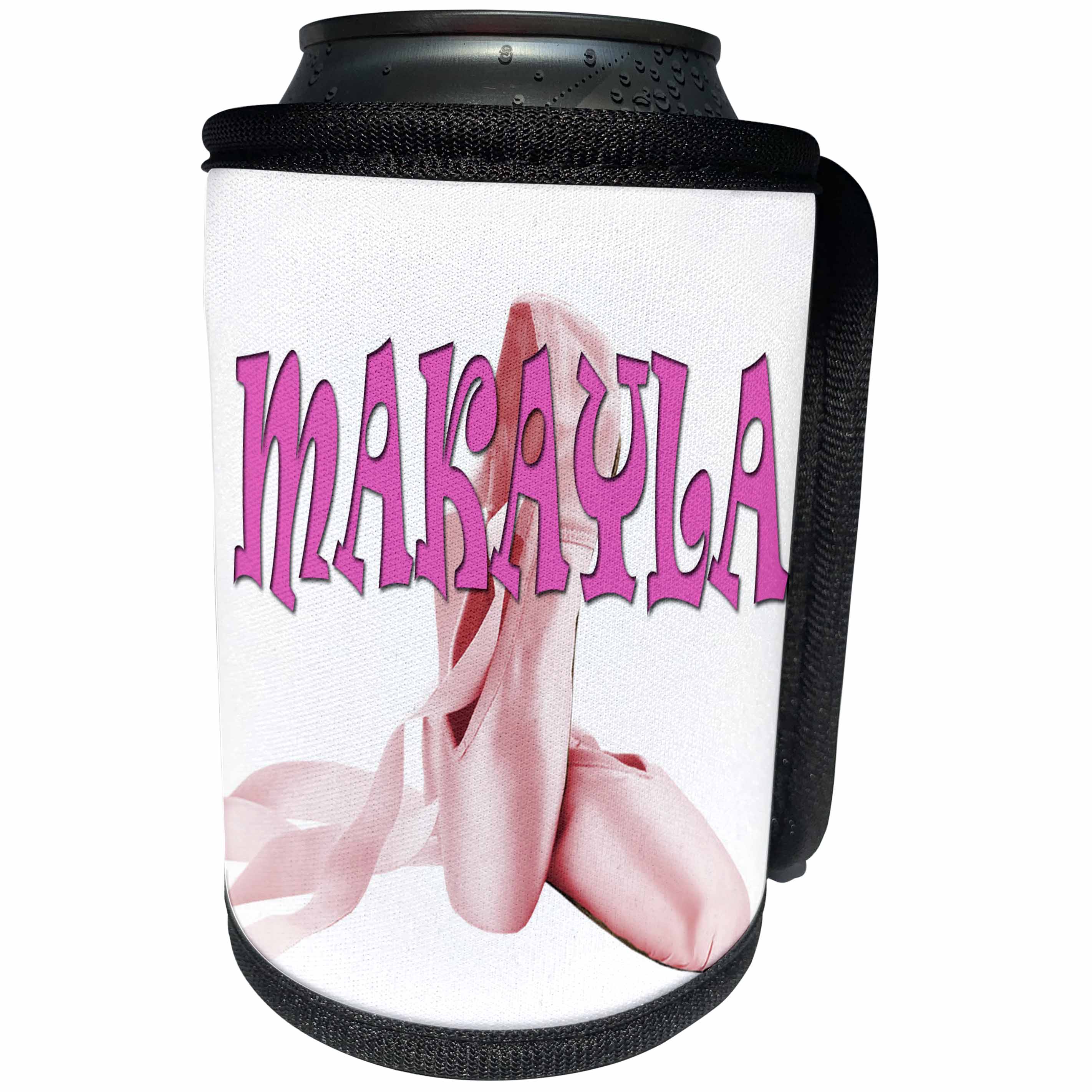 3dRose RinaPiro Kids - Makayla. Pink ballet shoes. - Can Cooler Bottle Wrap (cc_268790)