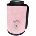 3dRose Uta Naumann Watercolor Illustration Animal - Cute Animal Lamb Sheep Pink Illustration and Hearts- LOVE Illustration - Can Cooler Bottle Wrap (cc_268822)