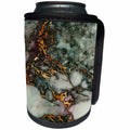 3dRose Uta Naumann Faux Glitter Pattern - Shiny Green Pink Gold Gem Stone Marble Glitter Metallic Faux Print - Can Cooler Bottle Wrap (cc_268831)
