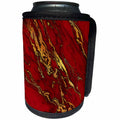 3dRose Uta Naumann Faux Glitter Pattern - Luxury Red Gold Gem Stone Marble Glitter Metallic Faux Print - Can Cooler Bottle Wrap (cc_268833)