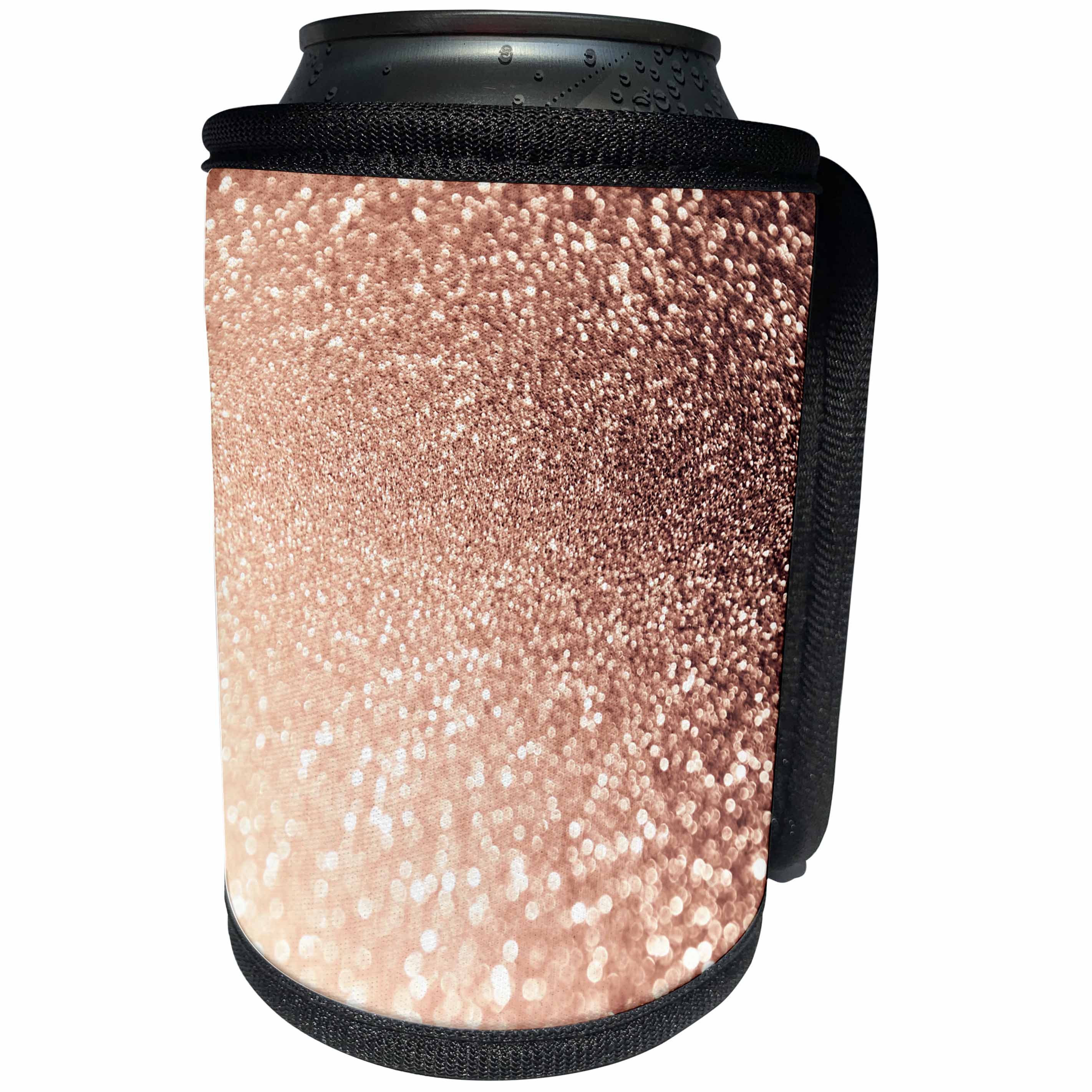3dRose Uta Naumann Faux Glitter Pattern - Luxury Sparkle Copper Gold Metallic Faux Glitter Print - Can Cooler Bottle Wrap (cc_268842)