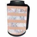 3dRose Uta Naumann Faux Glitter Pattern - Luxury Grey Copper Glitter Stripes Stone Marble Metallic Faux Print - Can Cooler Bottle Wrap (cc_268843)