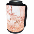 3dRose Uta Naumann Faux Glitter Pattern - Luxury Grey And Copper Ombre Marble Glitter Metallic Faux Print - Can Cooler Bottle Wrap (cc_268844)