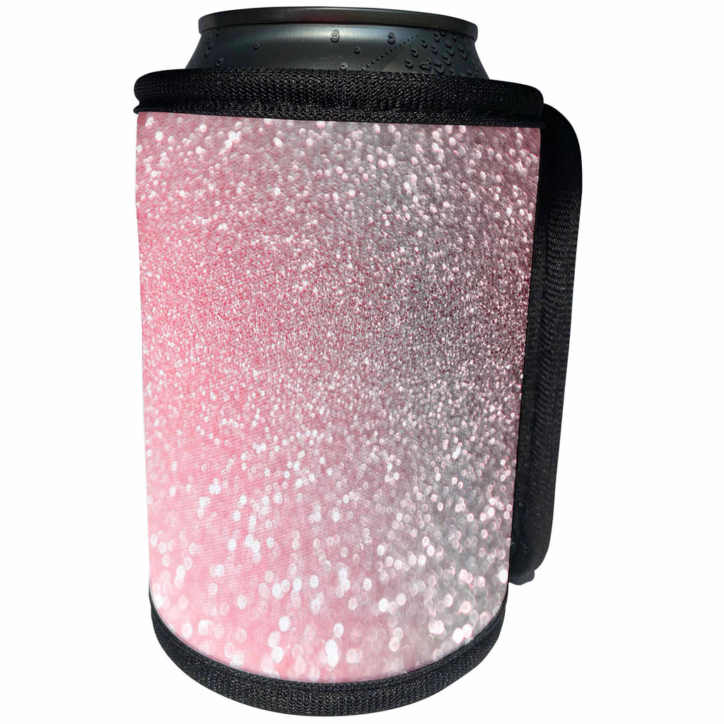 3dRose Uta Naumann Faux Glitter Pattern - Luxury Sparkle Pink Rose Gold Metallic Faux Glitter Print - Can Cooler Bottle Wrap (cc_268847)