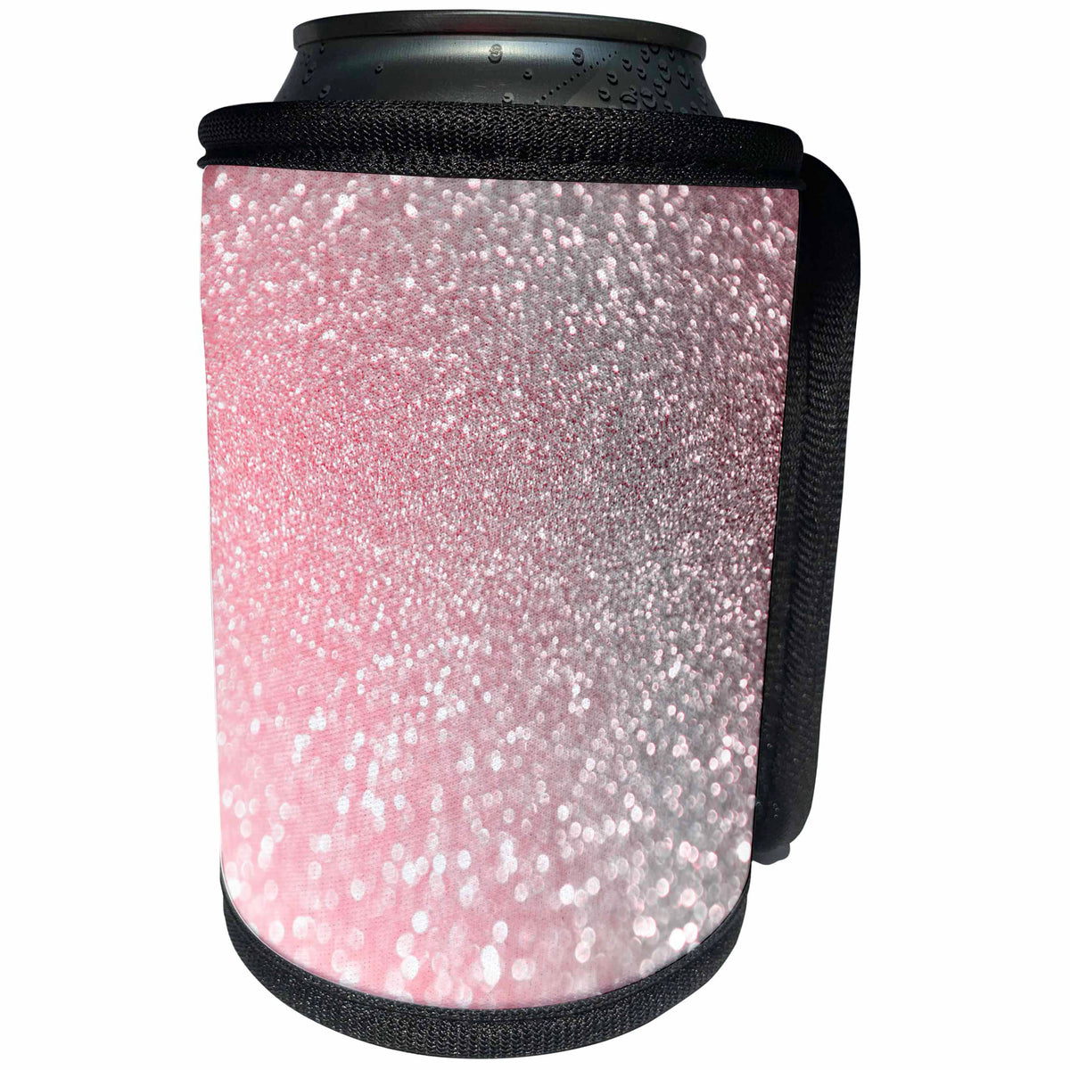 3dRose Uta Naumann Faux Glitter Pattern - Luxury Sparkle Pink Rose Gold Metallic Faux Glitter Print - Can Cooler Bottle Wrap (cc_268847)