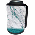 3dRose Uta Naumann Faux Glitter Pattern - Luxury Grey Aqua Teal Gem Stone Marble Glitter Metallic Faux Print - Can Cooler Bottle Wrap (cc_268849)