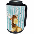 3dRose Uta Naumann Watercolor Illustration Animal - Woodland Friends-In Snowy Winter Forest-Watercolor Illustration-Deer - Can Cooler Bottle Wrap (cc_268878)