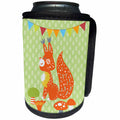 3dRose Uta Naumann Watercolor Illustration Animal - Woodland Friends-Forest Animal Illustration for Babies-Fox - Can Cooler Bottle Wrap (cc_268899)
