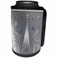 3dRose Beverly Turner Christmas Design - Reindeer on Silver - Can Cooler Bottle Wrap (cc_26890)