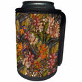 3dRose Uta Naumann Pattern - Aloha Copper Hibiscus Flower Jungle Tropical Floral Hawaii Pattern - Can Cooler Bottle Wrap (cc_268908)