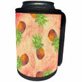 3dRose Uta Naumann Pattern - Aloha Vintage Pineapple Fruit Jungle Tropical Floral Hawaii Pattern - Can Cooler Bottle Wrap (cc_268911)