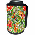 3dRose Uta Naumann Pattern - Aloha Fresh Hibiscus Flower Jungle Tropical Floral Hawaii Pattern - Can Cooler Bottle Wrap (cc_268912)