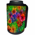 3dRose Uta Naumann Pattern - Aloha Abstract Hot Flower Jungle Tropical Floral Hawaii Pattern - Can Cooler Bottle Wrap (cc_268916)