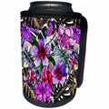 3dRose Uta Naumann Pattern - Aloha Purple Hibiscus Flower Jungle Tropical Floral Hawaii Pattern - Can Cooler Bottle Wrap (cc_268919)