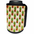 3dRose Uta Naumann Pattern - Aloha Vintage Pineapple Fruit Jungle Tropical Floral Hawaii Pattern - Can Cooler Bottle Wrap (cc_268921)