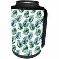 3dRose Uta Naumann Pattern - Aloha Foliage Leaves Monstera Jungle Tropical Hawaii Pattern - Can Cooler Bottle Wrap (cc_268928)