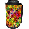 3dRose Uta Naumann Pattern - Aloha Abstract Hot Yellow Flower Jungle Tropical Floral Hawaii Pattern - Can Cooler Bottle Wrap (cc_268930)