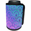 3dRose Uta Naumann Faux Glitter Pattern - Trendy Teal Purple Feminine Faux Glitter Dot Circle Pattern - Can Cooler Bottle Wrap (cc_268936)