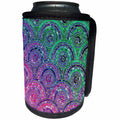 3dRose Uta Naumann Faux Glitter Pattern - Trendy Purple Green Feminine Faux Glitter Dot Circle Pattern - Can Cooler Bottle Wrap (cc_268939)