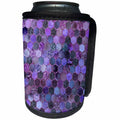 3dRose Uta Naumann Faux Glitter Pattern - Trendy Purple Feminine Faux Glitter Honeycomb Hexagon Pattern - Can Cooler Bottle Wrap (cc_268940)