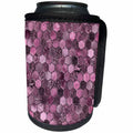 3dRose Uta Naumann Faux Glitter Pattern - Trendy Pink Feminine Faux Glitter Honeycomb Hexagon Pattern - Can Cooler Bottle Wrap (cc_268941)