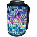 3dRose Uta Naumann Faux Glitter Pattern - Trendy Colorful Feminine Faux Glitter Honeycomb Hexagon Pattern - Can Cooler Bottle Wrap (cc_268942)