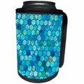 3dRose Uta Naumann Faux Glitter Pattern - Trendy Teal Feminine Faux Glitter Honeycomb Hexagon Pattern - Can Cooler Bottle Wrap (cc_268946)