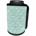 3dRose Uta Naumann Faux Glitter Pattern - Luxury Trendy Gold And Teal Moroccan Arabic Quatrefoil Tile Pattern - Can Cooler Bottle Wrap (cc_268950)