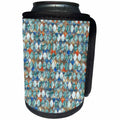 3dRose Uta Naumann Faux Glitter Pattern - Luxury Trendy Grey Colorful Moroccan Arabic Quatrefoil Tile Pattern - Can Cooler Bottle Wrap (cc_268953)
