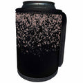 3dRose Uta Naumann Faux Glitter Pattern - Luxury Chic and Trendy Faux Rosegold Glitter Confetti Dots on Black - Can Cooler Bottle Wrap (cc_269031)