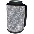 3dRose Uta Naumann Faux Glitter Pattern - Luxury Chic and Trendy Shiny Silver Metal Foliage and Flower Pattern - Can Cooler Bottle Wrap (cc_269035)
