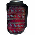 3dRose Uta Naumann Faux Glitter Pattern - Luxury Shiny Chic Animal Elephant Africa Safari Pattern on Red Metal - Can Cooler Bottle Wrap (cc_269040)