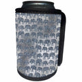 3dRose Uta Naumann Faux Glitter Pattern - Luxury Silver Shiny Chic Animal Elephant Africa Safari Pattern - Can Cooler Bottle Wrap (cc_269042)