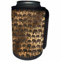 3dRose Uta Naumann Faux Glitter Pattern - Luxury Chic Gold and Copper Animal Elephant Africa Safari Pattern - Can Cooler Bottle Wrap (cc_269043)