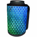 3dRose Uta Naumann Faux Glitter Pattern - Luxury Blue Green Peacock Feather Bird Animal Pattern - Can Cooler Bottle Wrap (cc_269044)