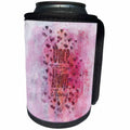 3dRose Uta Naumann Sayings and Typography - Trendy Girly Pink Glittery Motivation Typography on Pink Grunge - Can Cooler Bottle Wrap (cc_269063)