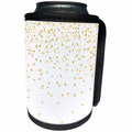 3dRose Uta Naumann Faux Glitter Pattern - Luxury Chic and Trendy Faux Gold Glitter Confetti Hearts on White - Can Cooler Bottle Wrap (cc_269070)