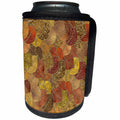 3dRose Uta Naumann Faux Glitter Pattern - Luxury Gold Faux Metal Foil Glitter Autumnal Foliage Leaf Pattern - Can Cooler Bottle Wrap (cc_269088)