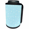 3dRose Uta Naumann Pattern - Merry Christmas-Trendy Teal Winter Pattern with White Snowflakes - Can Cooler Bottle Wrap (cc_269117)