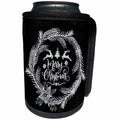 3dRose Uta Naumann Sayings and Typography - Merry Christmas-Trendy Chalkboard Xmas Wreath and Typography - Can Cooler Bottle Wrap (cc_269143)