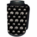 3dRose Uta Naumann Pattern - Black and White-Cool Winter Animal Buffalo and Snow Pattern - Can Cooler Bottle Wrap (cc_269150)