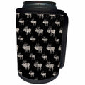 3dRose Uta Naumann Pattern - Black and White-Cool Winter Animal Moose Deer and Snow Pattern - Can Cooler Bottle Wrap (cc_269151)