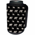 3dRose Uta Naumann Pattern - Black and White-Cool Winter Animal Bears and Snow Pattern - Can Cooler Bottle Wrap (cc_269153)