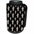 3dRose Uta Naumann Pattern - Black and White-Cool Winter Animal Huge Polar Bear and Snow Pattern - Can Cooler Bottle Wrap (cc_269157)