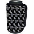3dRose Uta Naumann Pattern - Black and White-Cool Winter Animal Polar Bear and Xmas Snow Pattern - Can Cooler Bottle Wrap (cc_269161)