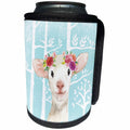 3dRose Uta Naumann Watercolor Illustration Animal - Lovely Animal Sheep with Flowers Illustration in Blue Forest - Can Cooler Bottle Wrap (cc_269201)