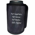 3dRose TDSwhite – Teacher Gifts - Superhero Teacher Gift Idea Appreciation Inspiration Chalkboard Design - Can Cooler Bottle Wrap (cc_269213)